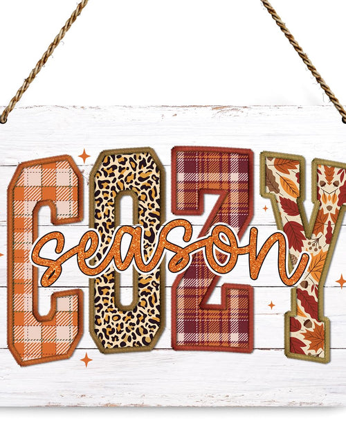 Load image into Gallery viewer, BELLOWDEER Hey There Pumpkin Rustic Wood Hanging Sign Fall Decor 8x10 Inches
