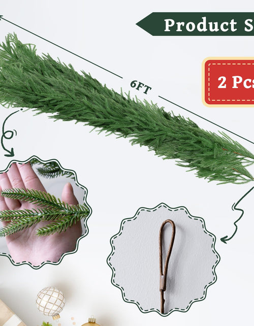 Load image into Gallery viewer, Gixie Home 2Pcs 6Ft Artificial Norfolk Pine Garland Green Plastic
