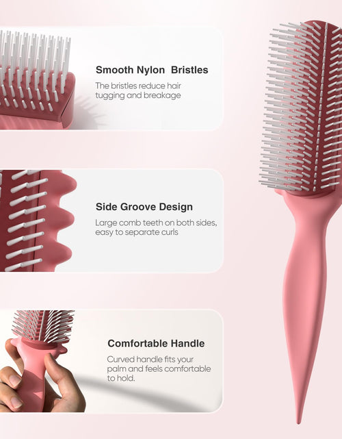 Load image into Gallery viewer, AM 8:00 Curly Hairbrush Curl Defining Voluming Styling Tool Pink

