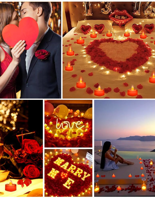 Load image into Gallery viewer, [Like New] LSVGSAK Romantic LED Candle Lights &amp; 1000pcs Red Rose Petals Set
