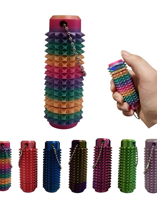 Load image into Gallery viewer, VeiDynoA Ouchies Pain Fidget Toy 3D Printed Anxiety Relief Rainbow Keychain
