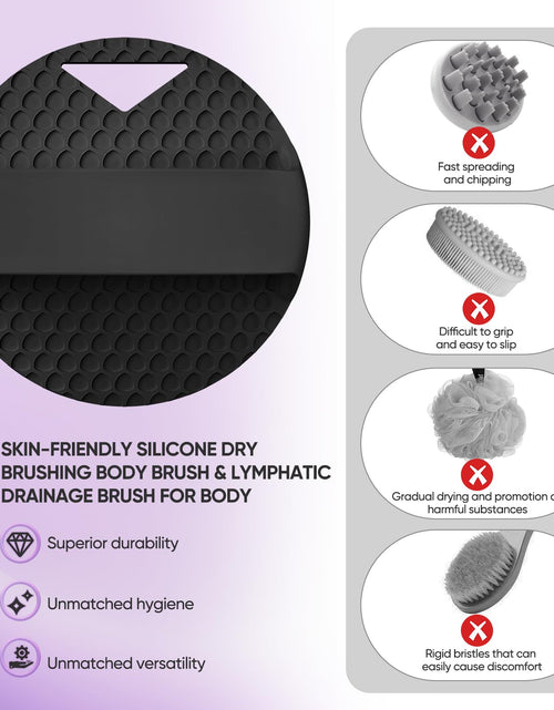 Load image into Gallery viewer, Canroom Silicone Body Scrubber Anti Zinc Infused Exfoliating Black
