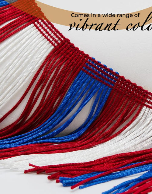 Load image into Gallery viewer, Trims by the Yard 6" Chainette Fringe Trim Polyester Decorative Flag Gold 10yd
