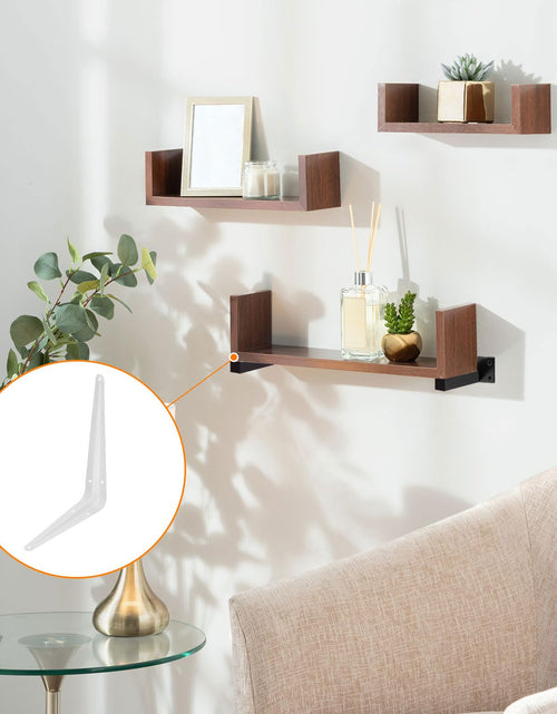 Load image into Gallery viewer, uxcell Floating Shelf Bracket 8x6in Iron L Bracket White 10 Pack
