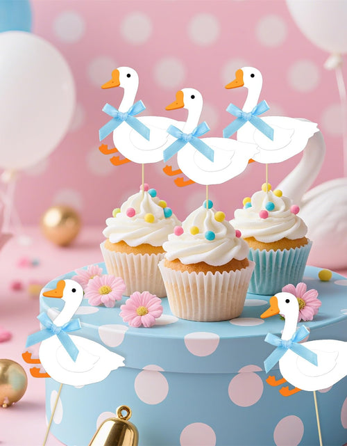 Load image into Gallery viewer, JDIYMI One Silly Goose Cupcake Topper Baby Shower Birthday Party 20pcs Blue
