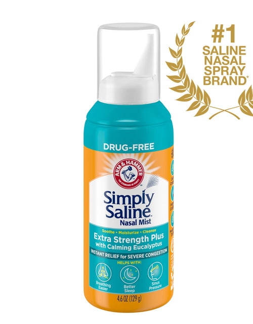 Load image into Gallery viewer, ARM &amp; Hammer Simply Saline Extra Strength Plus Eucalyptus Nasal Mist 4.6 oz
