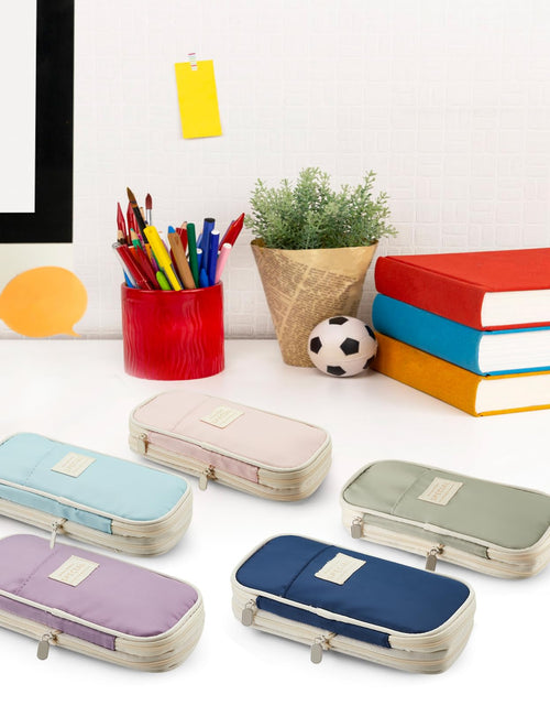 Load image into Gallery viewer, Sonuimy Large Capacity Pencil Case Pouch Zipper Organizer Green
