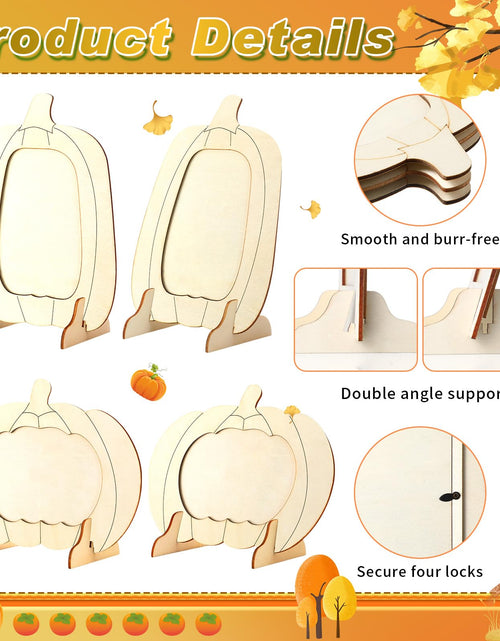 Load image into Gallery viewer, Geelin 24 Pack Wooden Pumpkin Picture Frame DIY Crafts 5.5x7.48 inches
