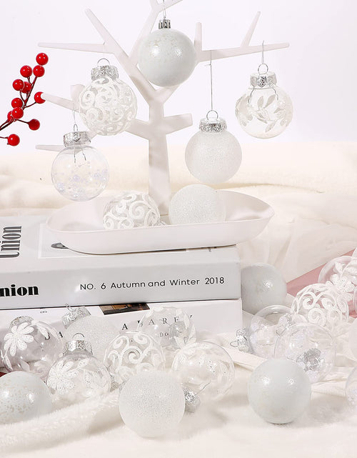 Load image into Gallery viewer, SUPREME XMAS Clear Christmas Ornaments 60mm 30ct Shatterproof White
