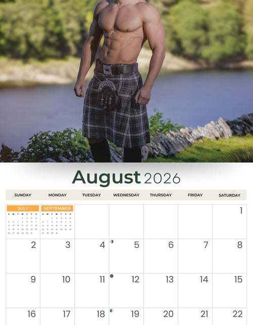 Load image into Gallery viewer, Just Calendars Men in Kilts 2026 Deluxe Wall Calendar 12x13.3 Large

