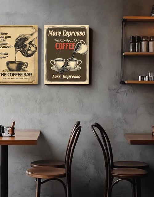 Load image into Gallery viewer, HTTART Vintage Coffee Canvas Wall Art 12x16 Set of 2 Retro Brown
