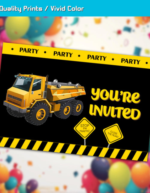 Load image into Gallery viewer, XIAOPNN Construction Birthday Party Invitation Boys, 30 Cards With 30 Envelopes
