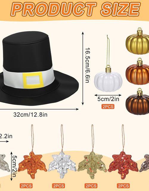 Load image into Gallery viewer, Soulchen 39 Pc Fall Thanksgiving Tree Ornaments Set Orange Brown Gold
