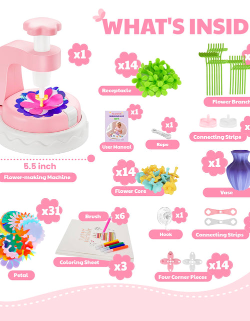 Load image into Gallery viewer, Kingci Fabric Flower Bouquets DIY Kit 117PCS Pink Creative Craft Set
