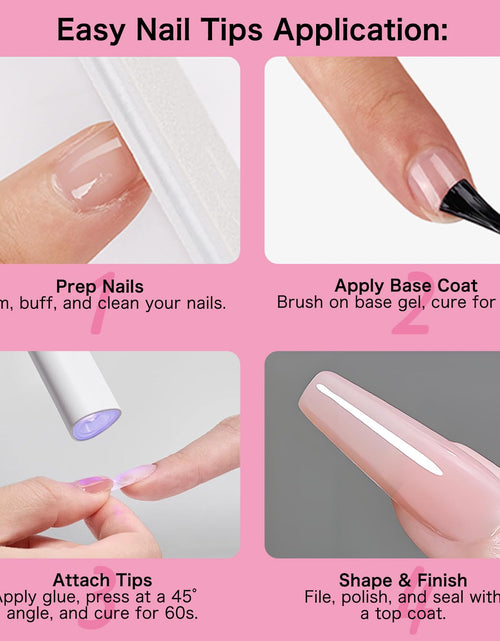 Load image into Gallery viewer, Creaglam Short Square Nail Tips 240Pcs Clear Acrylic 12 Sizes Soft Gel
