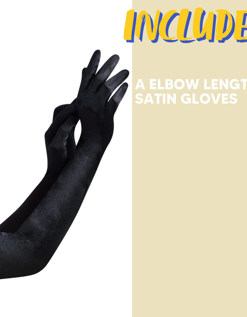 Load image into Gallery viewer, Spooktacular Creations Long Satin Opera Party Gloves Black 21in One Size
