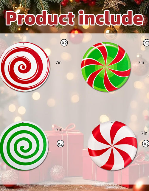 Load image into Gallery viewer, Generic Gingerbread Christmas Wooden Ornaments Large Red White Peppermint
