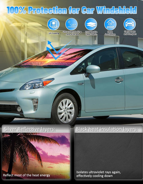 Load image into Gallery viewer, Sunset Beach Windshield Sun Shade for Toyota Prius Hatchback 2016-22 Foldable
