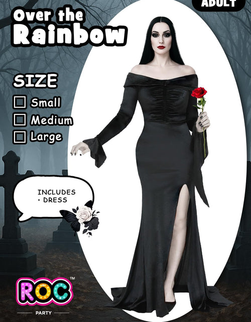 Load image into Gallery viewer, ROC PARTY Womens Gothic Floor Length Off Shoulder Dress Black Size S
