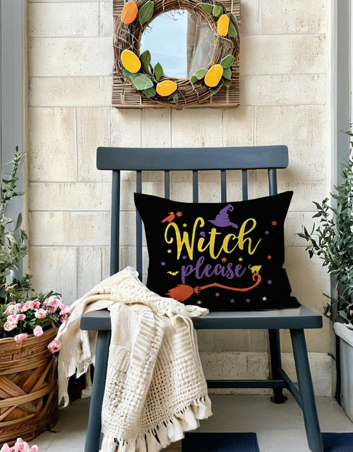 Load image into Gallery viewer, 7COLORROOM Halloween Sanderson Sisters Pillow Covers 18x18 Black 4Pack
