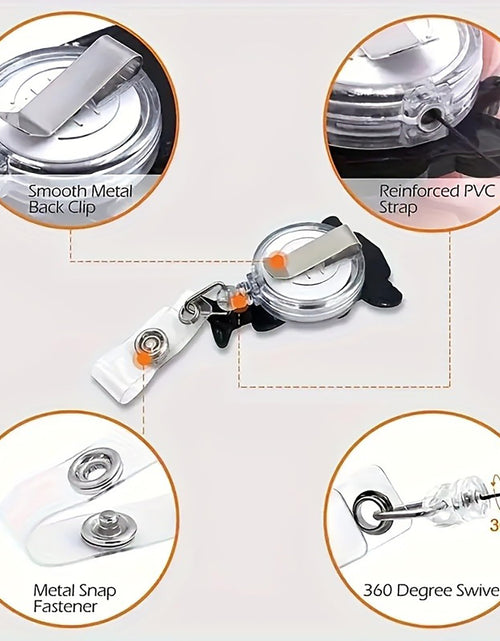 Load image into Gallery viewer, CHAONENG Funny Purple Ghost Nurse Badge Reel Retractable Clip Acrylic ID Holder
