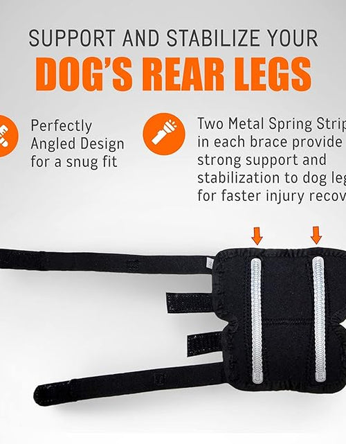 Load image into Gallery viewer, NeoAlly Dog Rear Leg Hock Brace with Metal Spring Strips for Large Dogs [Long Version] (Pair)
