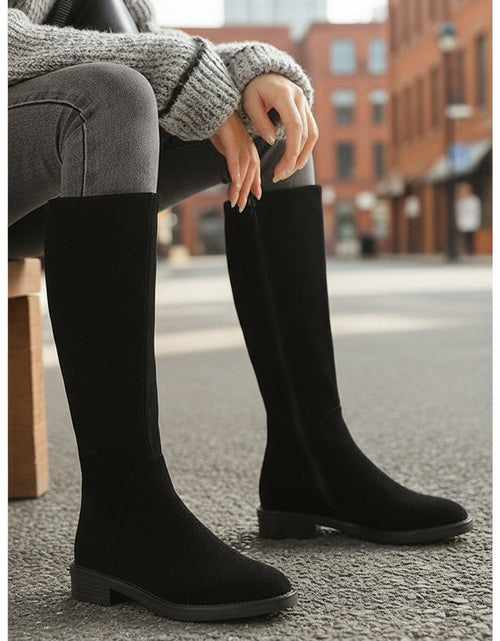 Load image into Gallery viewer, Women’s Long Martin Suede Boots | Solid Color Winter Fashion Boots
