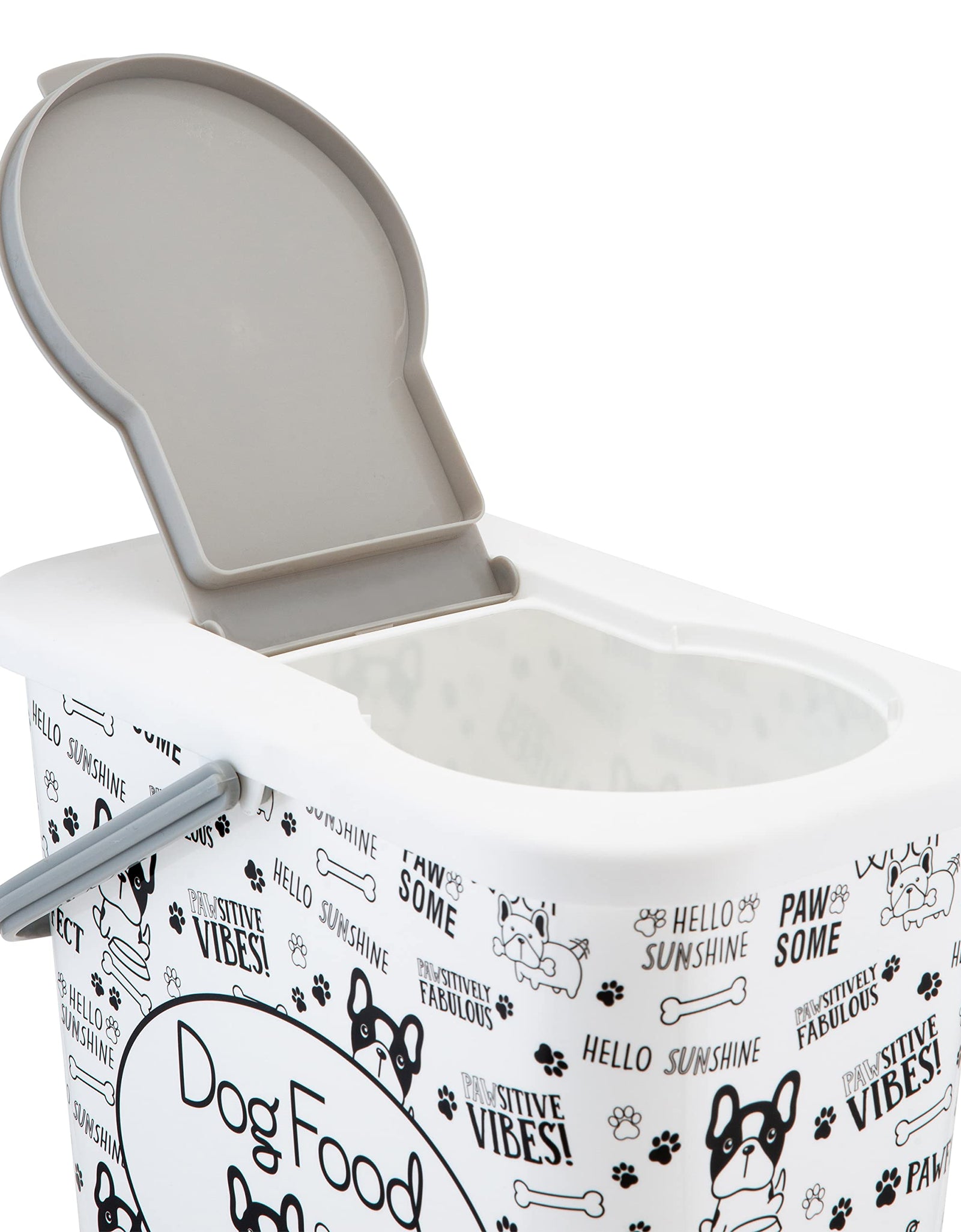 Pounce + Fetch 3 Gallon Pet Dry Food Container with Scooper White