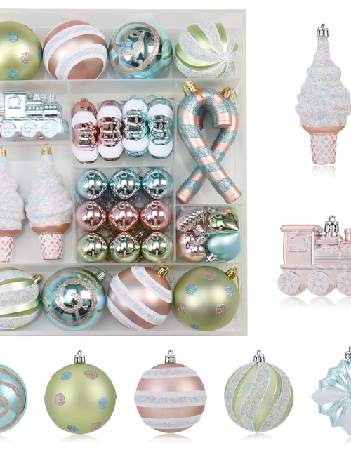 Load image into Gallery viewer, Forsylvanas Jewelry 47PCS Macaron Rose Gold Shatterproof Christmas Ornaments
