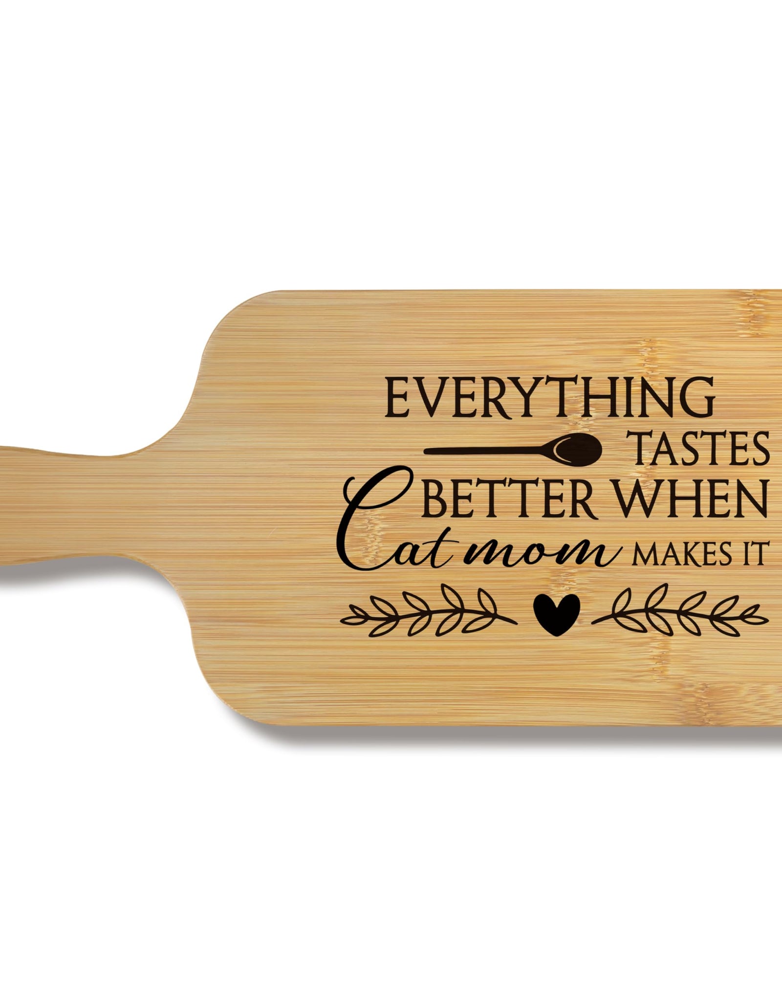 FONDCANYON Cat Mom 15x7 Cutting Board with Handle Kitchen Gift