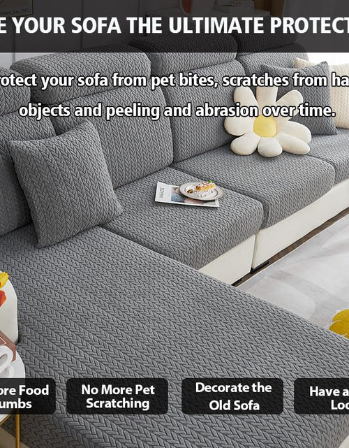 Load image into Gallery viewer, Disayu Sofa Couch Cover Stretch Washable Slipcover Beige Large Double Seat
