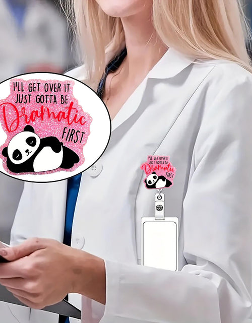 Load image into Gallery viewer, CHAONENG Funny Panda Nurse Badge Reel Retractable Clip Medical Worker ID A54
