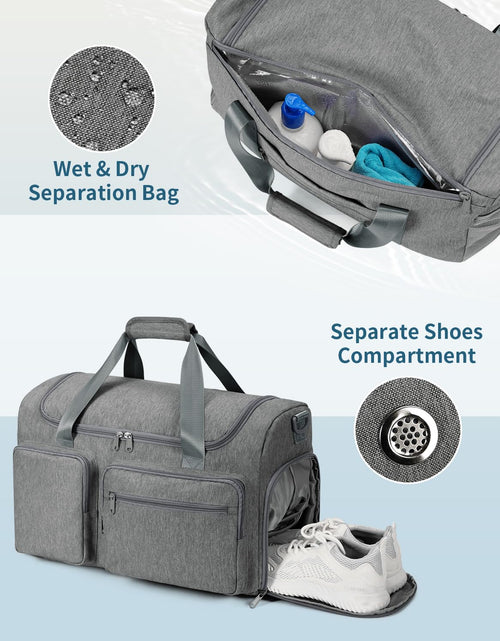 Load image into Gallery viewer, sportsnew Travel Duffel Bag 27L Gym Shoe Compartment Grey Medium Size
