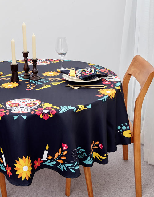 Load image into Gallery viewer, YiHomer Day of The Dead Table Runner Floral Skeleton Mask 14x72
