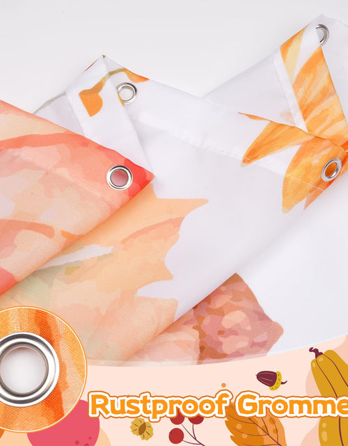 Load image into Gallery viewer, LSYDCARM Thanksgiving Fall Shower Curtain Pumpkin Maple Leaf 12 Hooks Polyester
