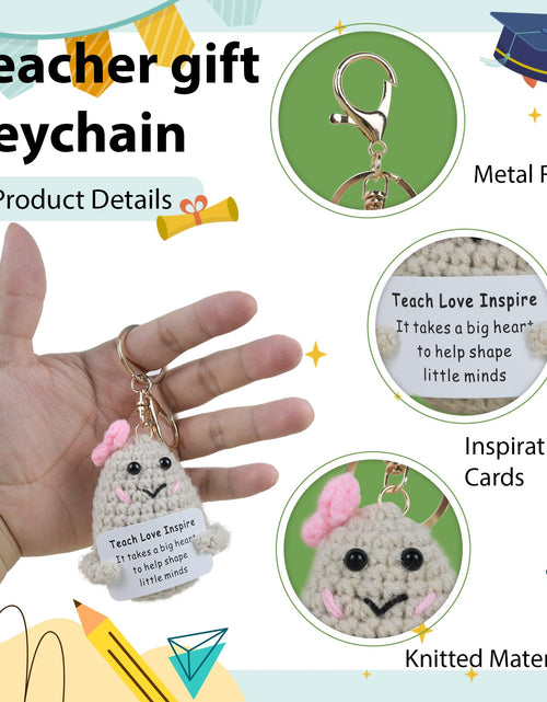Load image into Gallery viewer, 4pc Inspirational Crochet Potato Keychain Set Green with Organza Bag 2.36"
