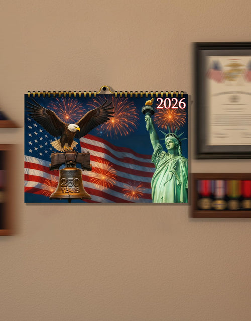 Load image into Gallery viewer, Zluiaza 250th Anniversary American Patriotic 2026 Spiral Wall Calendar Vintage
