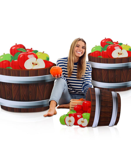 Beeveer Fall Thanksgiving Harvest Apple Orchard Cardboard Cutouts 20-26" Set