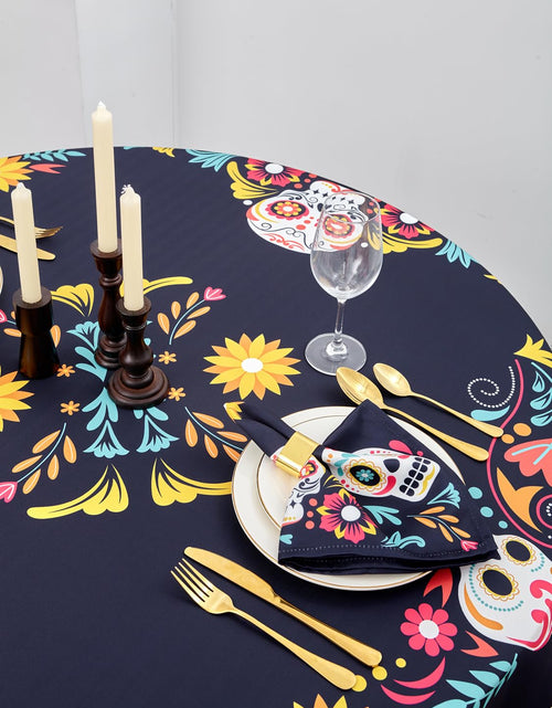 Load image into Gallery viewer, YiHomer Day of The Dead Table Runner Floral Skeleton Mask 14x72
