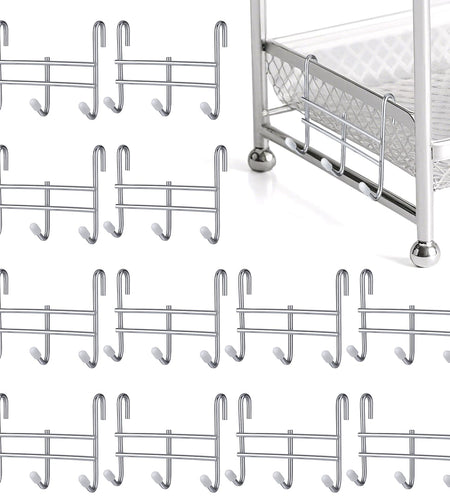 Dimeho 12pcs 3 Hook Wire Shelving Attachment Silver 3.74x3.27x1.38in