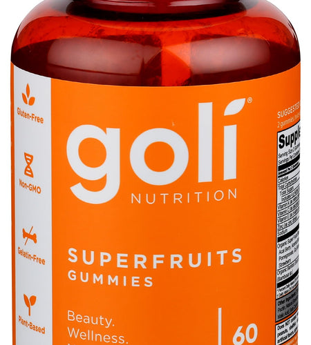 BestBy05/26 Goli Nutrition Superfruits Gummies Mixed Fruit 60 Count