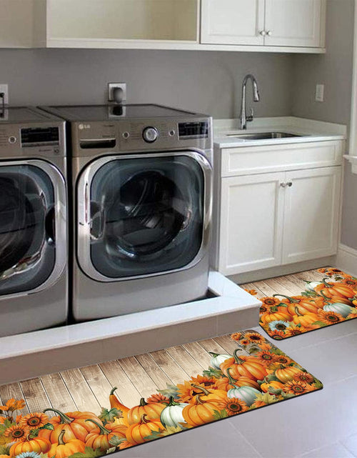 Load image into Gallery viewer, APROPHIC Fall Pumpkin Kitchen Mat Rugs Set of 2 Non Slip Washable 16x24+16x41
