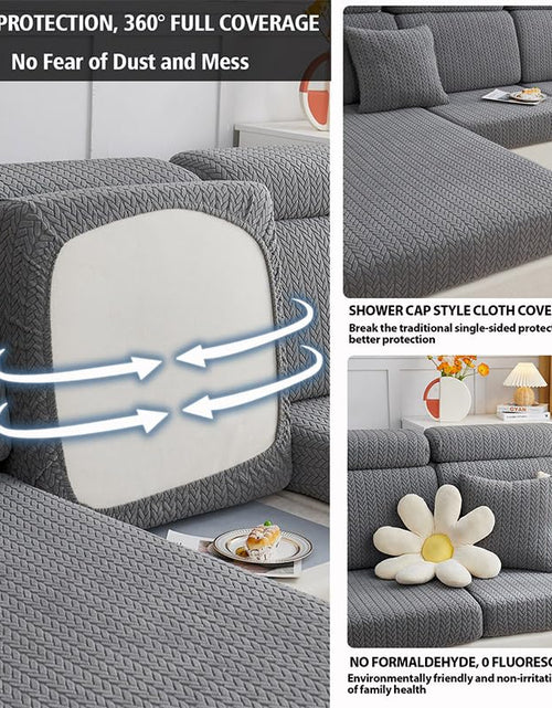 Load image into Gallery viewer, Disayu Sofa Couch Cover Stretch Washable Slipcover Beige Large Double Seat
