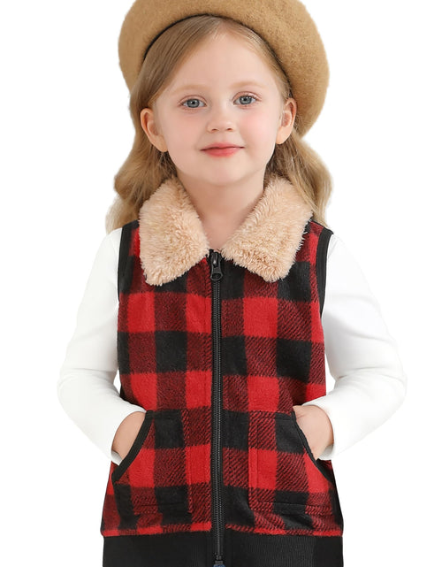 Load image into Gallery viewer, AlisOker Toddler Fleece Buffalo Plaid Puffer Vest Winter Coat Size 3T
