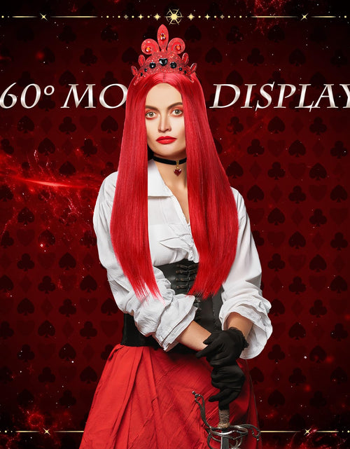 Load image into Gallery viewer, XunYee Halloween Queen Costume Set Red Wig Crown Choker Earrings 60x90cm
