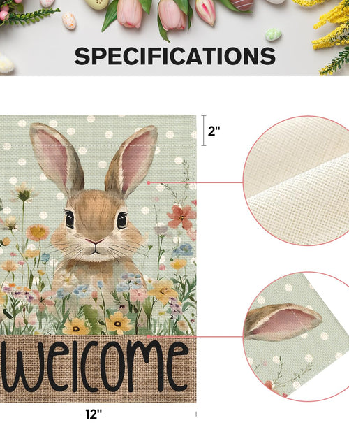 Load image into Gallery viewer, AVOIN colorlife Easter Bunny Garden Flag 12x18 Inch Blue Double Sided

