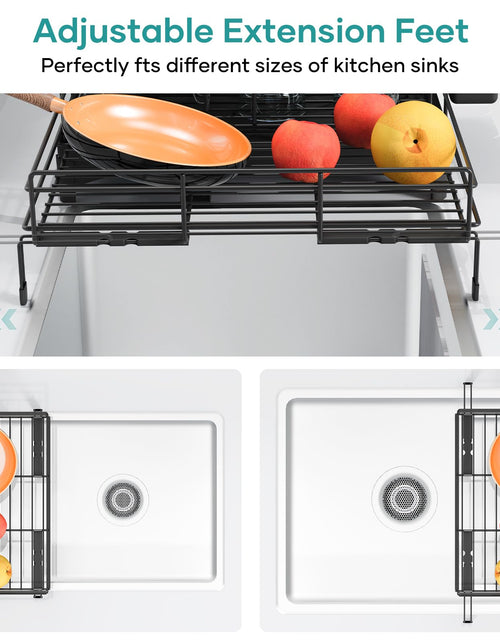 Load image into Gallery viewer, Gtyasm Extendable 2Tier Dish Drying Rack Drainboard &amp; Cutlery Holder Black Large
