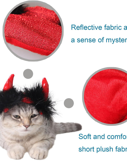 Load image into Gallery viewer, ABLAZEZAI Pet Halloween Devil Horn Headband Adjustable Red Size Large
