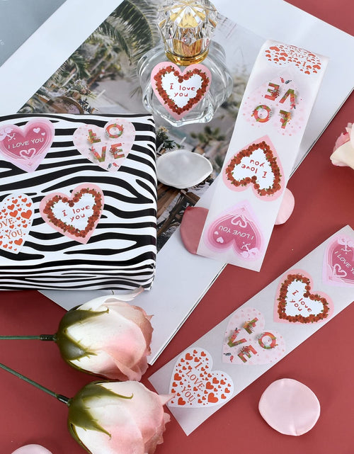 Load image into Gallery viewer, CTOHN 1500 PCS 1.5in Red Heart Stickers Self Adhesive Love Roll
