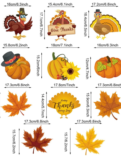 Load image into Gallery viewer, Blulu Thanksgiving Hanging Swirls Decorations Turkey Pumpkin Maple 30 Count
